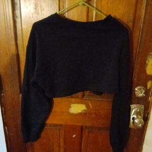 Sheike Black Long Sleeve Cropped Top